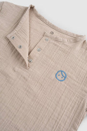 Organic Cotton Muslin Baby T-Shirt - Beige