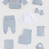10-Piece Organic Cotton Newborn Coming Home Set - Blue