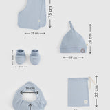 10-Piece Organic Cotton Newborn Coming Home Set - Blue