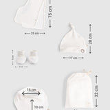 10-Piece Organic Cotton Newborn Coming Home Set - Ecru