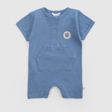 Organic Cotton Baby Short Romper – Blue