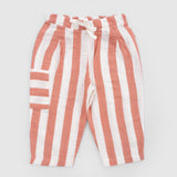 Organic Cotton Muslin Baby Trousers – Orange Stripe