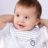 2-Pack Organic Cotton Waterproof Baby Bandana Bib Set - Marine Prints