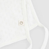 Organic Cotton Pointel Newborn Bonnet - Ecru