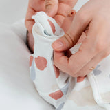 Organic Cotton Footed Baby Sleepsuits with Built-in Mittens - 2 Pack (Animal Print)
