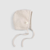 Organic Cotton Pointel Newborn Bonnet - Beige