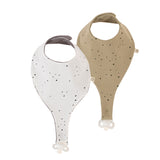 Organic Baby Bandana Bibs with Pacifier Clip - 2 Pack (Dots Pattern) - Little Gusto