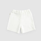 Organic Cotton Pointel Baby Ecru Shorts Set
