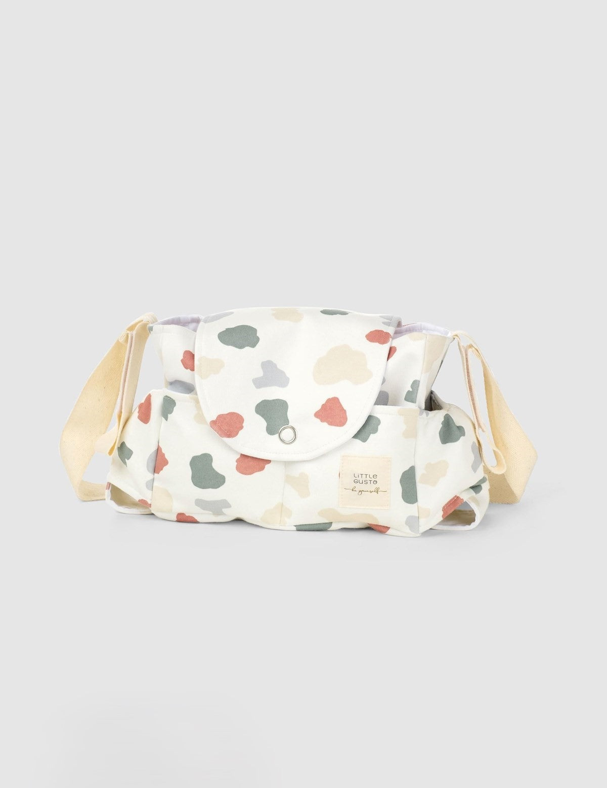 Organic Cotton Baby Stroller Organiser - Waterproof Pram Bag with Animal Print - Little Gusto