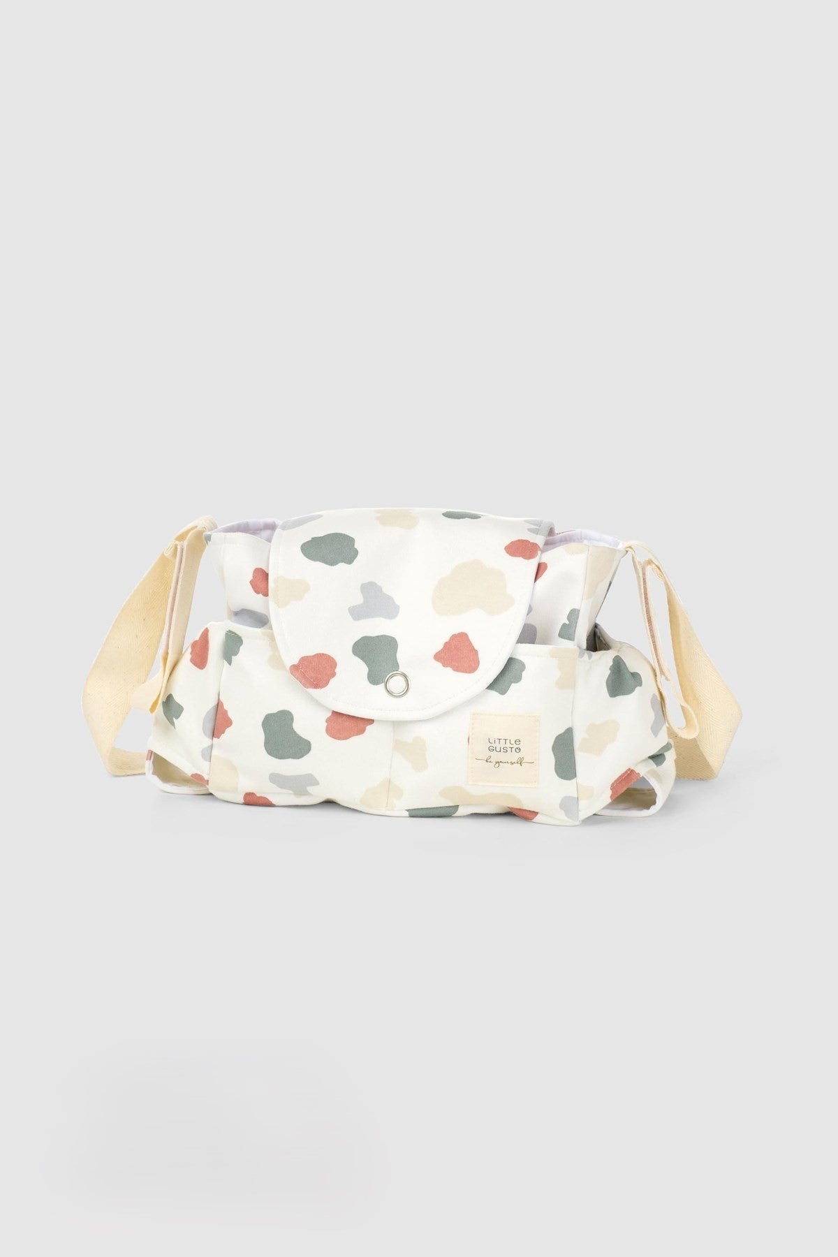 Organic Cotton Baby Stroller Organiser - Waterproof Pram Bag with Animal Print - Little Gusto