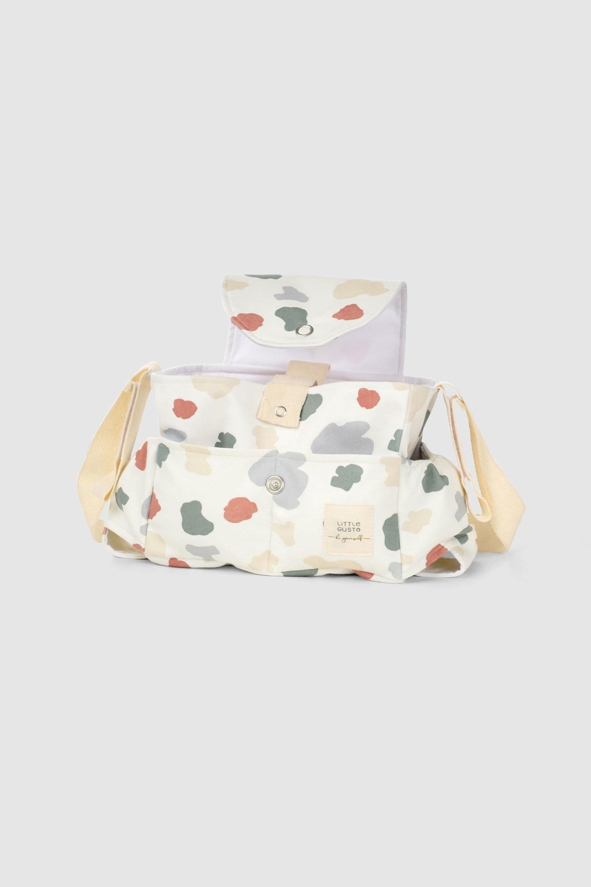 Organic Cotton Baby Stroller Organiser - Waterproof Pram Bag with Animal Print - Little Gusto