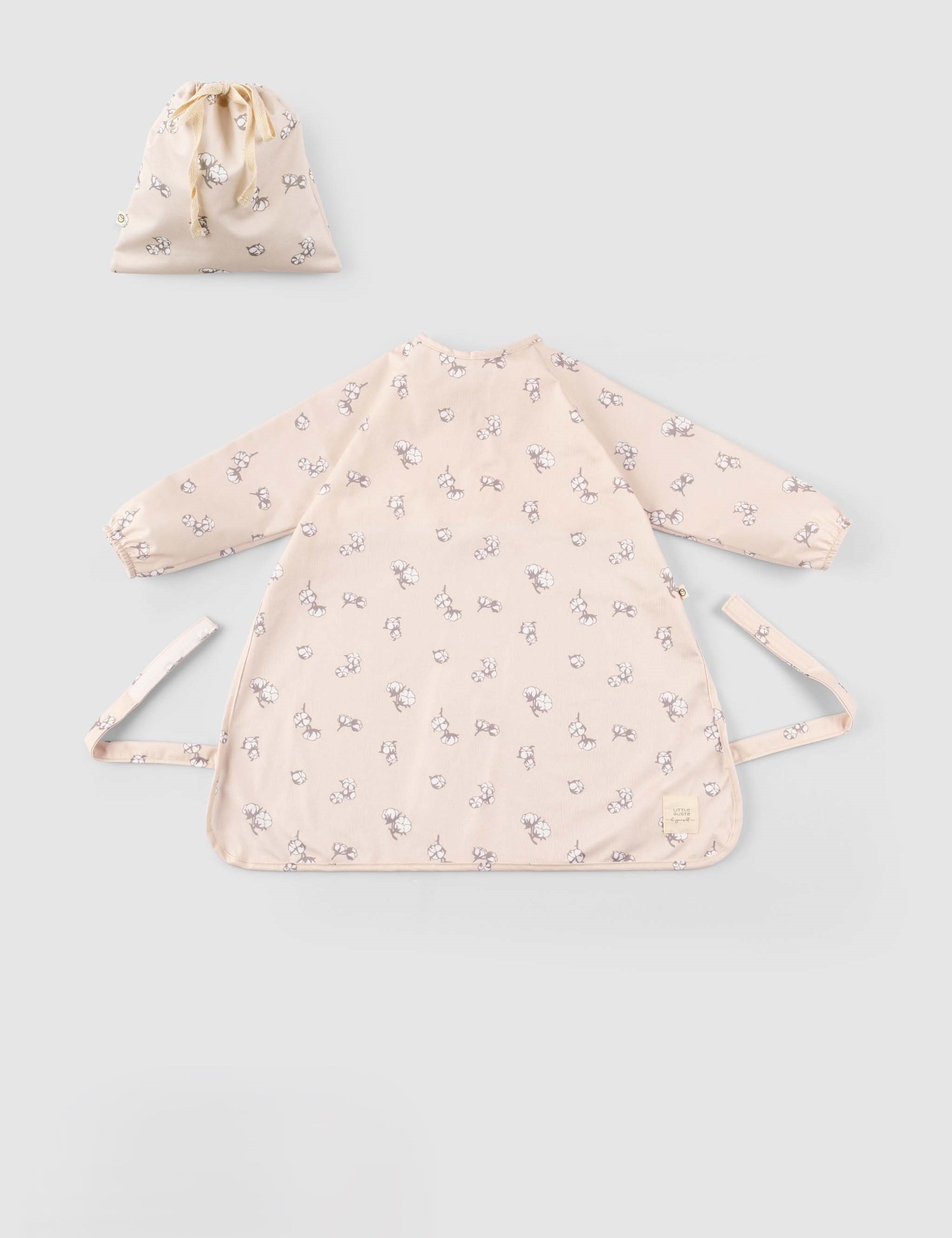Waterproof Long Sleeve BLW Bib with Adjustable Fit (Cotton Pattern) - Little Gusto