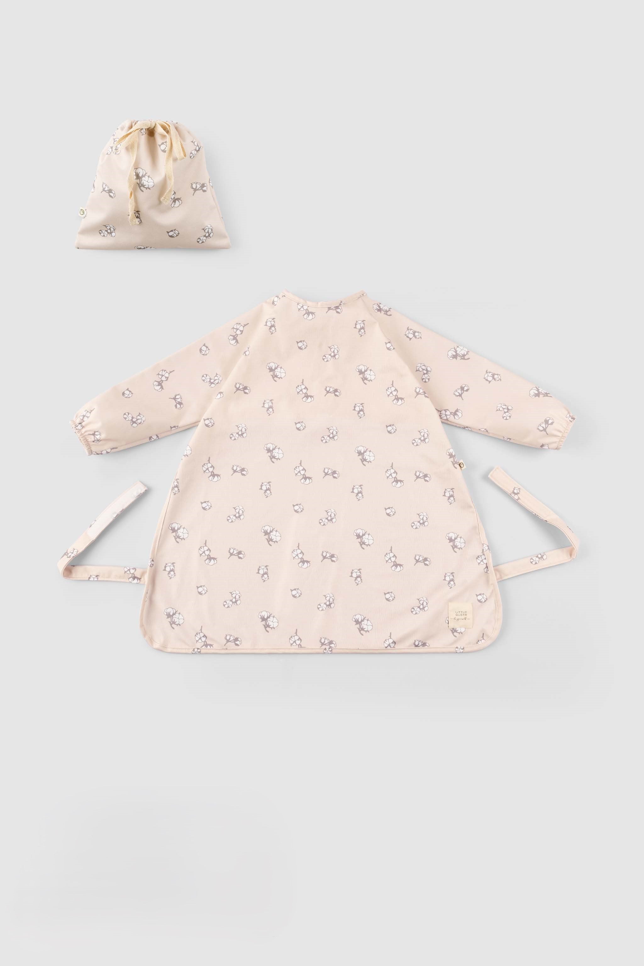 Waterproof Long Sleeve BLW Bib with Adjustable Fit (Cotton Pattern) - Little Gusto