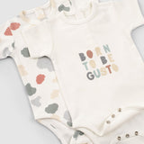 2 Piece Short Sleeve Organic Cotton Baby Bodysuit Set Animal Print