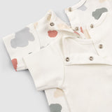 2 Piece Short Sleeve Organic Cotton Baby Bodysuit Set Animal Print