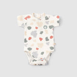 2 Piece Short Sleeve Organic Cotton Baby Bodysuit Set Animal Print