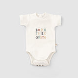 2 Piece Short Sleeve Organic Cotton Baby Bodysuit Set Animal Print