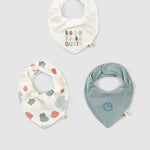 Organic Baby Bandana Bibs - Waterproof Adjustable 3-Pack - Little Gusto