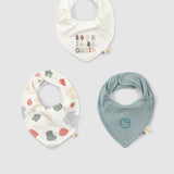 Organic Baby Bandana Bibs - Waterproof Adjustable 3-Pack - Little Gusto