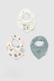 Organic Baby Bandana Bibs - Waterproof Adjustable 3-Pack - Little Gusto
