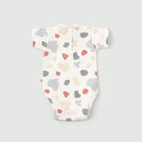 2 Piece Short Sleeve Organic Cotton Baby Bodysuit Set Animal Print