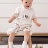 Organic Cotton Baby Shorts Set Animal Print