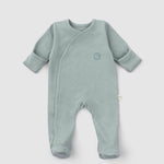 Organic Baby Sleepsuits - Long Sleeve Footed 2-Pack (Green) - Little Gusto