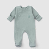 Organic Baby Sleepsuits - Long Sleeve Footed 2-Pack (Green) - Little Gusto