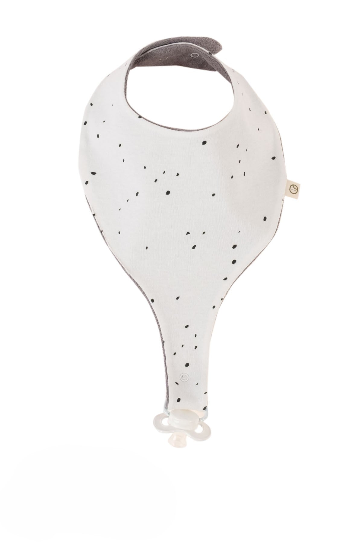 Organic Baby Bandana Bibs with Pacifier Clip - 2 Pack (Dots Pattern) - Little Gusto