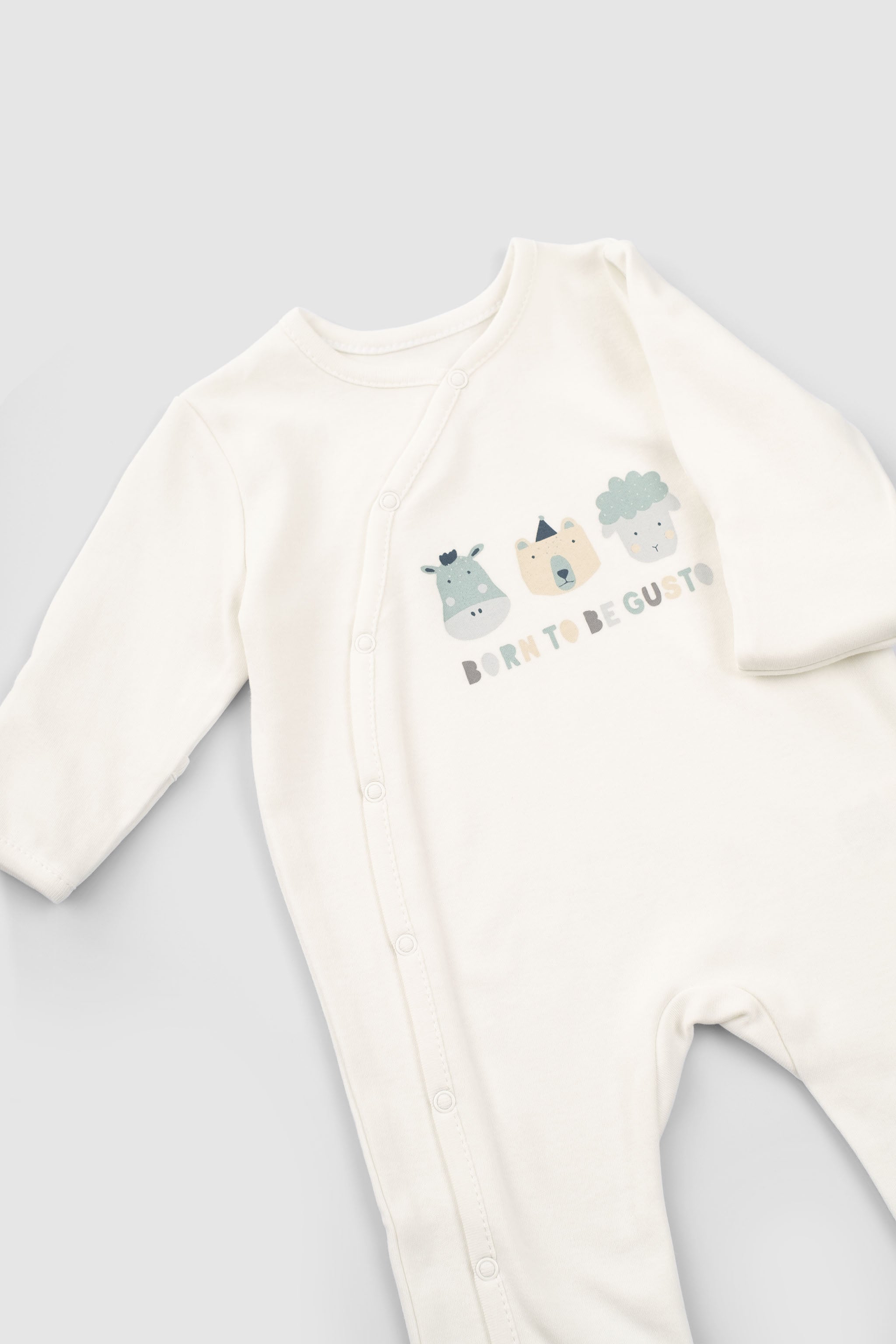 Organic Baby Sleepsuits - Long Sleeve Footed 2-Pack (Green) - Little Gusto