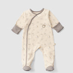 Organic Cotton Baby Sleepsuit - 3-Pack Footed Onesie with Mitten Cuffs - Little Gusto