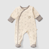 Organic Cotton Baby Sleepsuit - 3-Pack Footed Onesie with Mitten Cuffs - Little Gusto