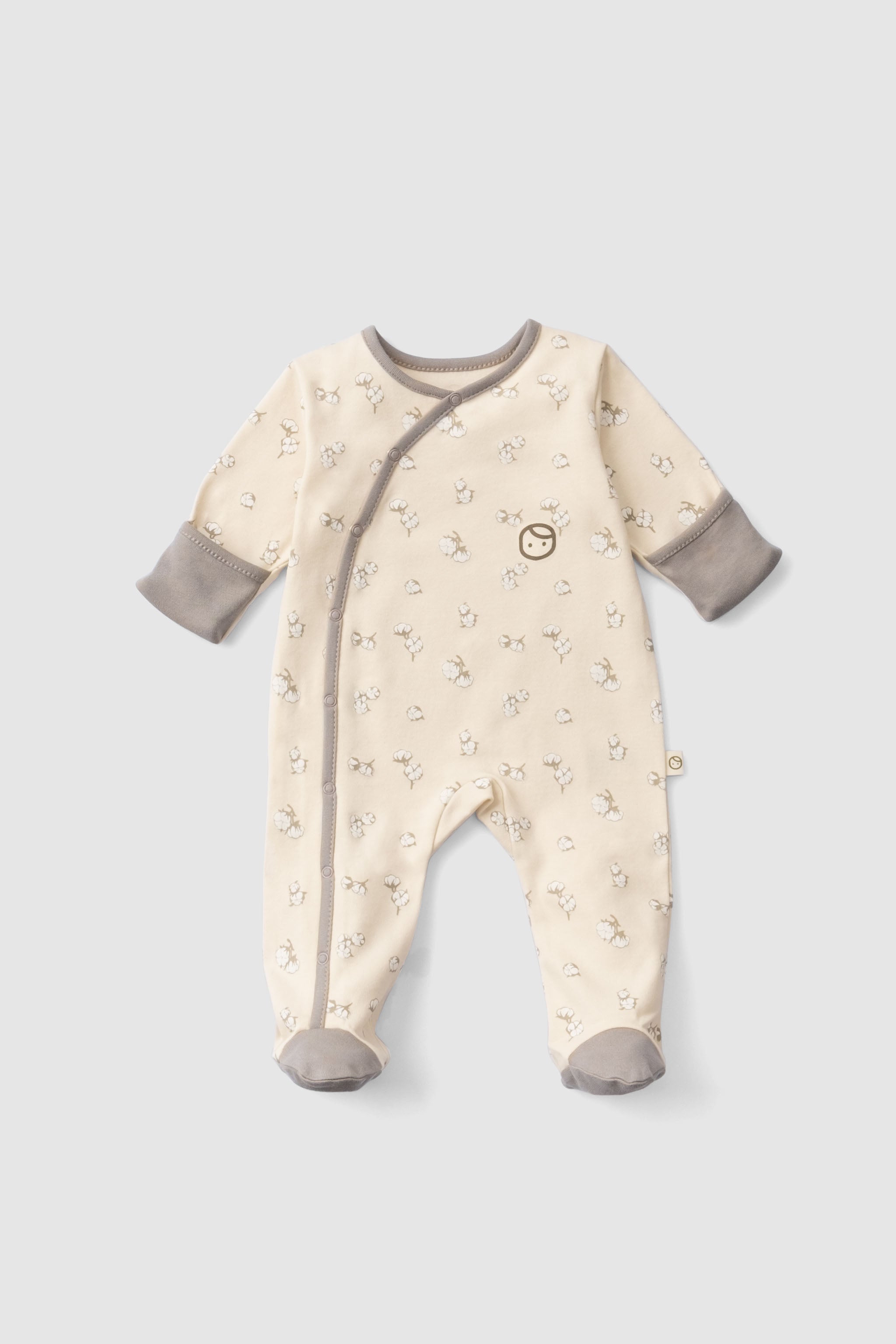Organic Cotton Baby Sleepsuit - 3-Pack Footed Onesie with Mitten Cuffs - Little Gusto