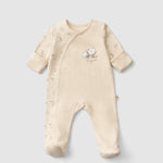 Organic Cotton Baby Sleepsuit - 3-Pack Footed Onesie with Mitten Cuffs - Little Gusto