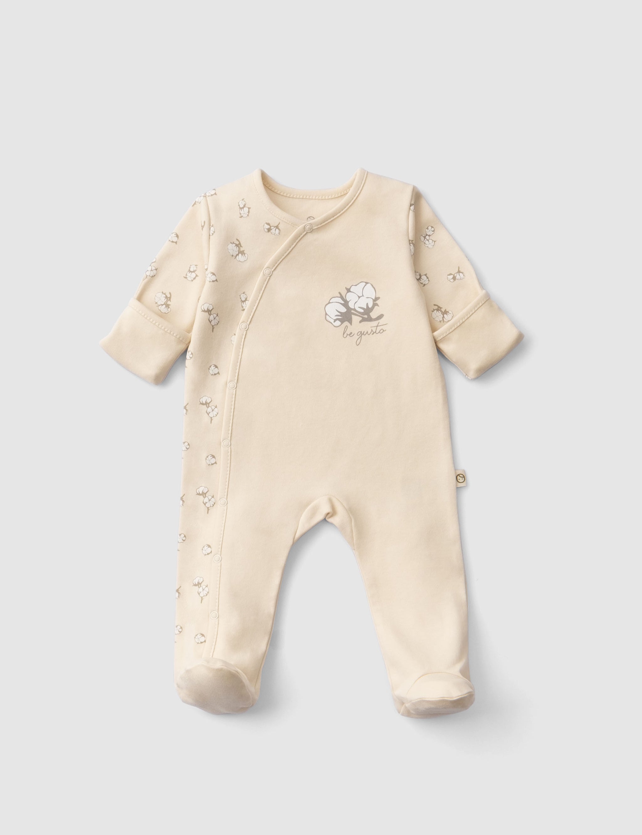 Organic Cotton Baby Sleepsuit - 3-Pack Footed Onesie with Mitten Cuffs - Little Gusto