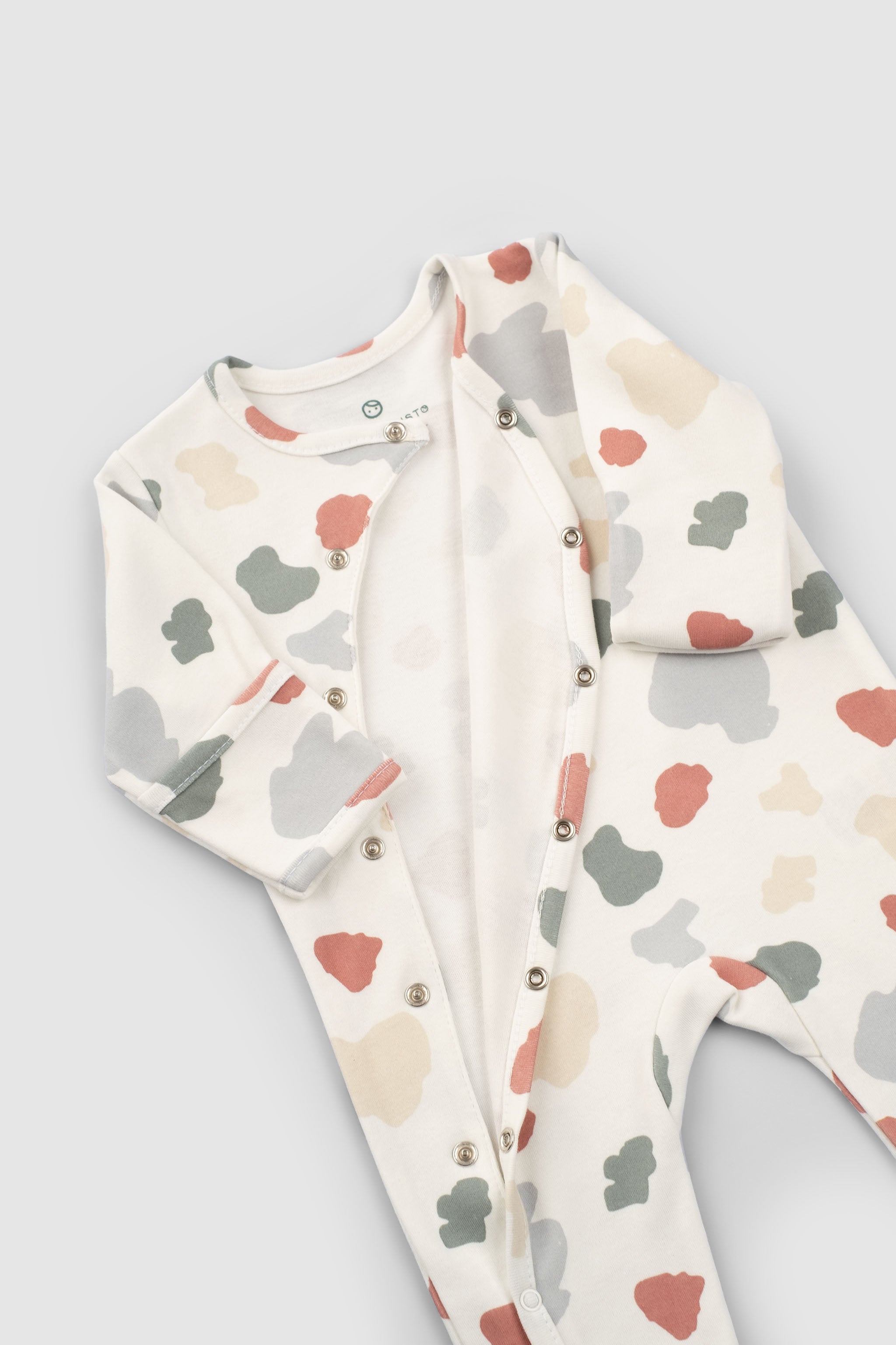 Organic Baby Sleepsuit - Long Sleeve Footed 2-Pack (Animal Pattern) - Little Gusto