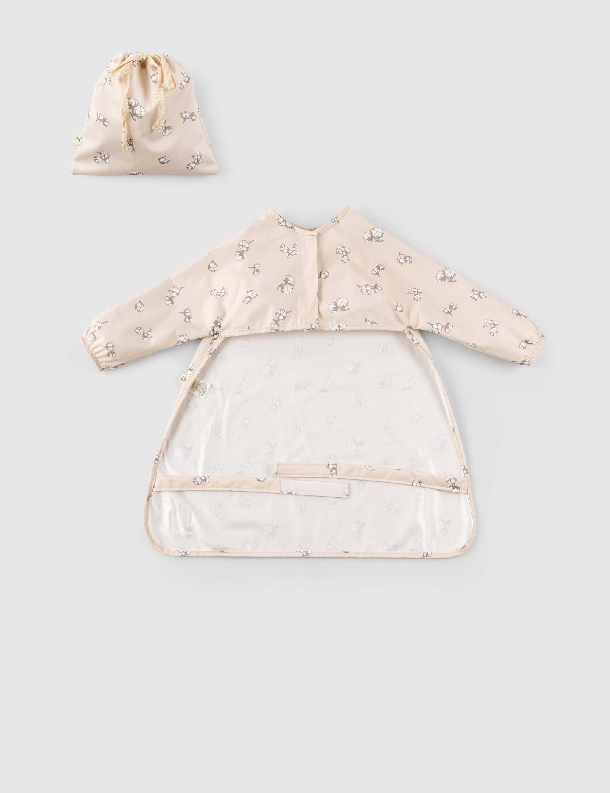 Waterproof Long Sleeve BLW Bib with Adjustable Fit (Cotton Pattern) - Little Gusto