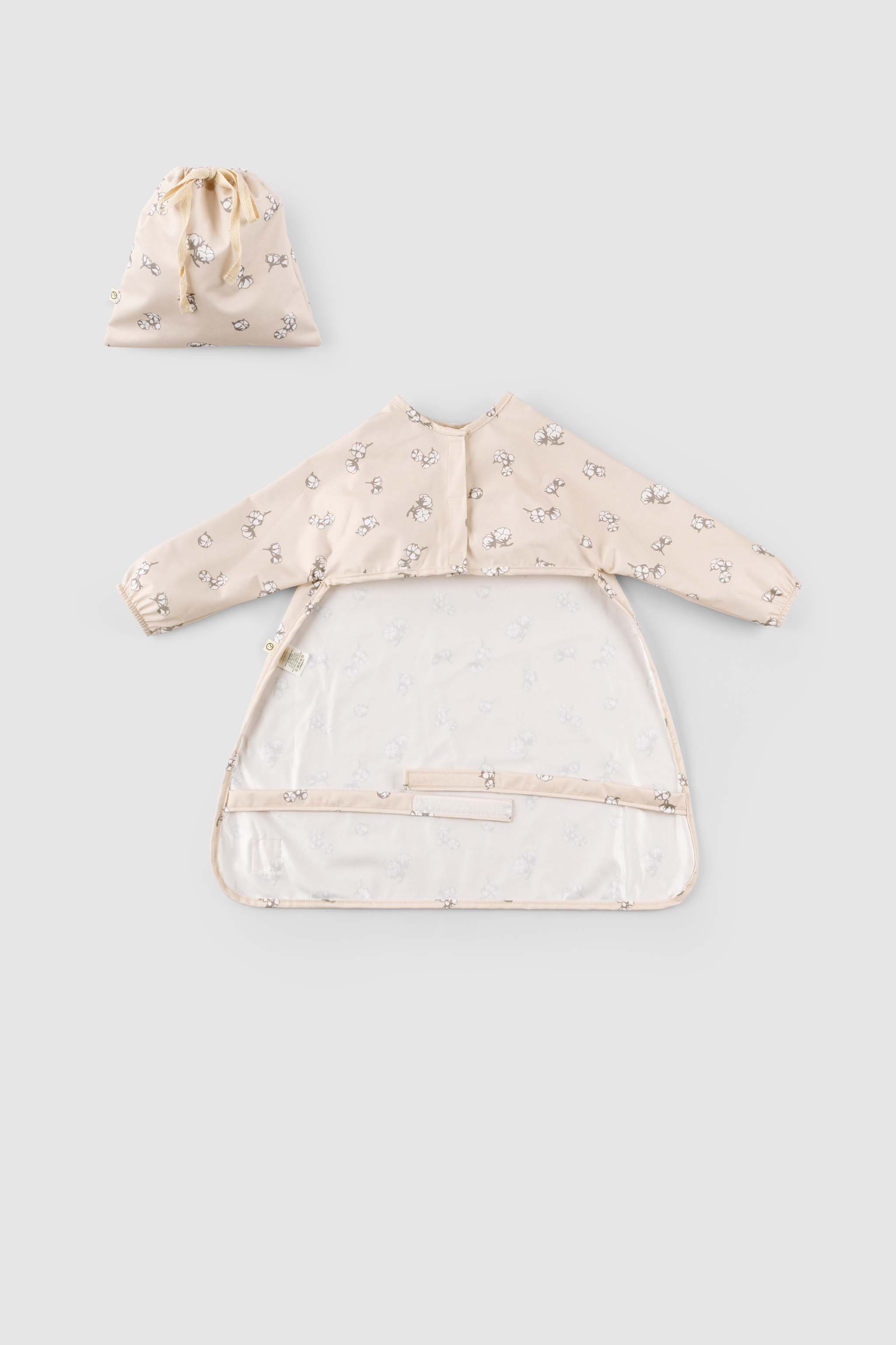 Waterproof Long Sleeve BLW Bib with Adjustable Fit (Cotton Pattern) - Little Gusto
