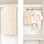 Organic Newborn Coming Home Set with Blanket - 6-Piece (Cotton Pattern) - Little Gusto