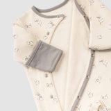Organic Cotton Baby Sleepsuit - 3-Pack Footed Onesie with Mitten Cuffs - Little Gusto