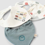Organic Baby Bandana Bibs - Waterproof Adjustable 3-Pack - Little Gusto