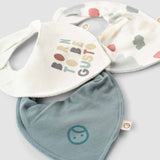 Organic Baby Bandana Bibs - Waterproof Adjustable 3-Pack - Little Gusto