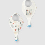 Organic Baby Bandana Bibs with Pacifier Clip - 2-Pack Teething & Drooling Set - Little Gusto