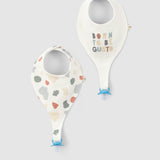 Organic Baby Bandana Bibs with Pacifier Clip - 2-Pack Teething & Drooling Set - Little Gusto