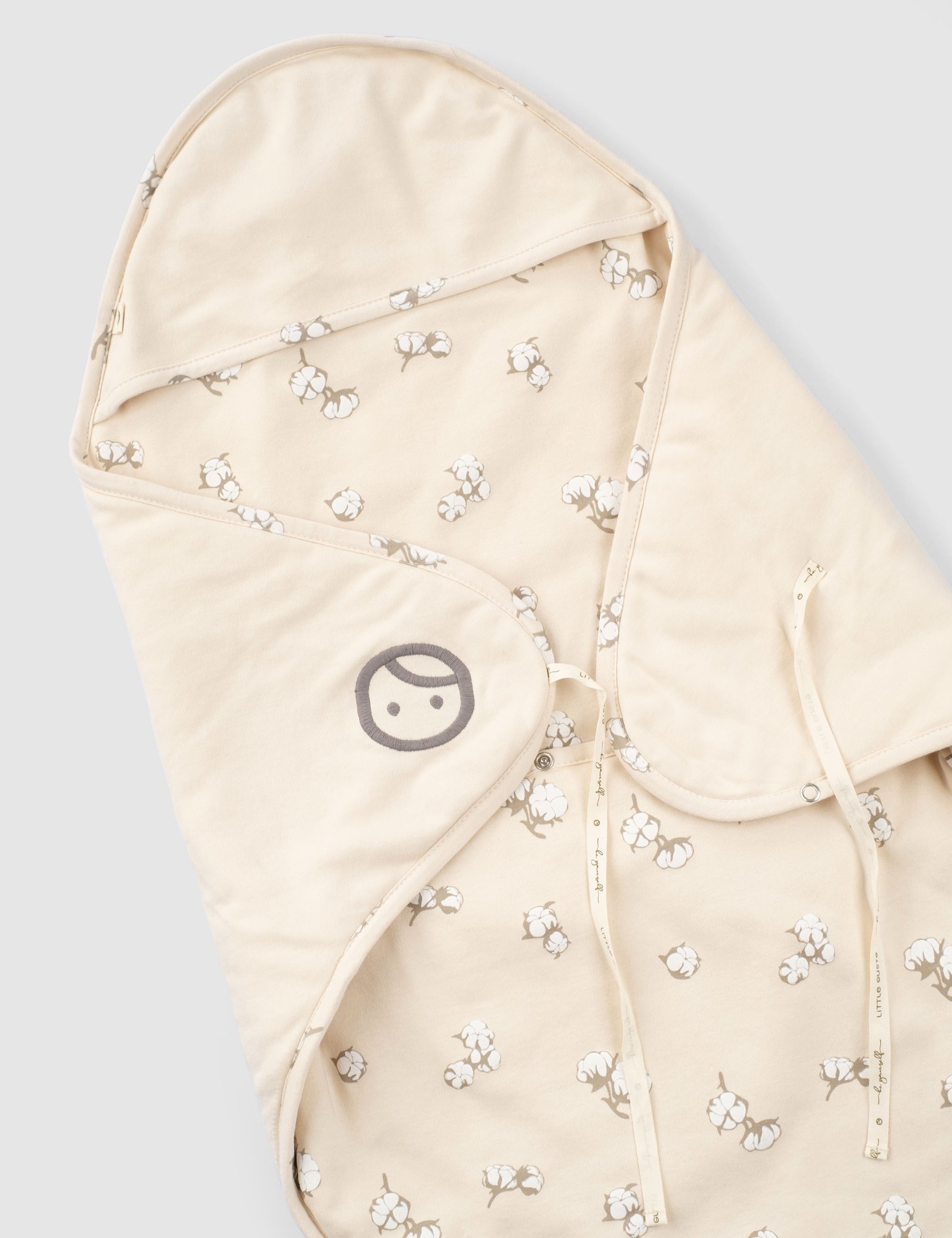 Organic Baby Swaddle Blanket - Breathable Cotton Sleep Wrap (Cotton Pattern) - Little Gusto