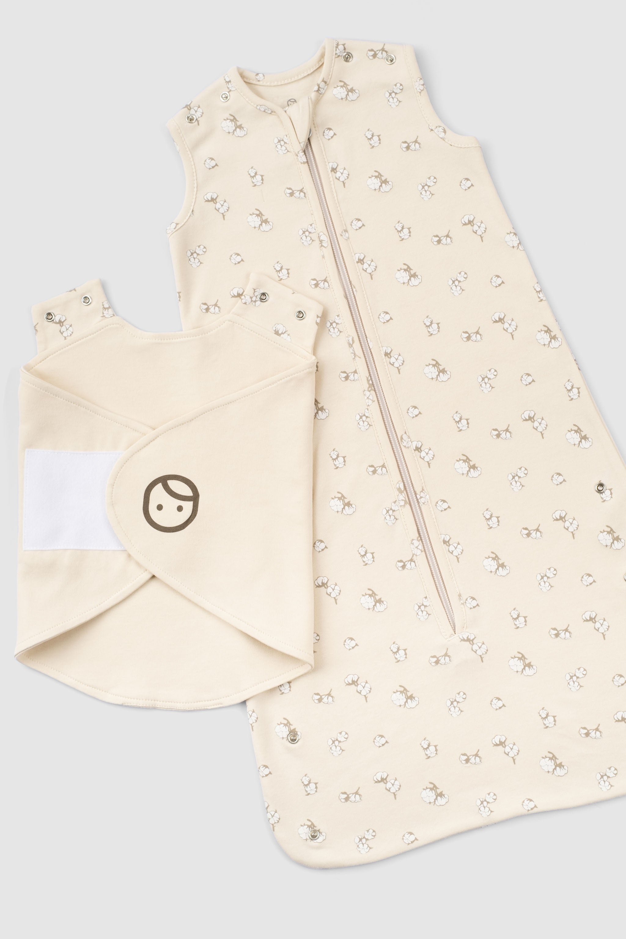 Organic Baby Sleeping Bag - Adjustable 0.5 TOG (Cotton Pattern) - Little Gusto