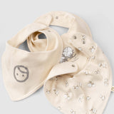 Organic Baby Bandana Bibs - Waterproof Adjustable 3-Pack (Cotton Pattern) - Little Gusto