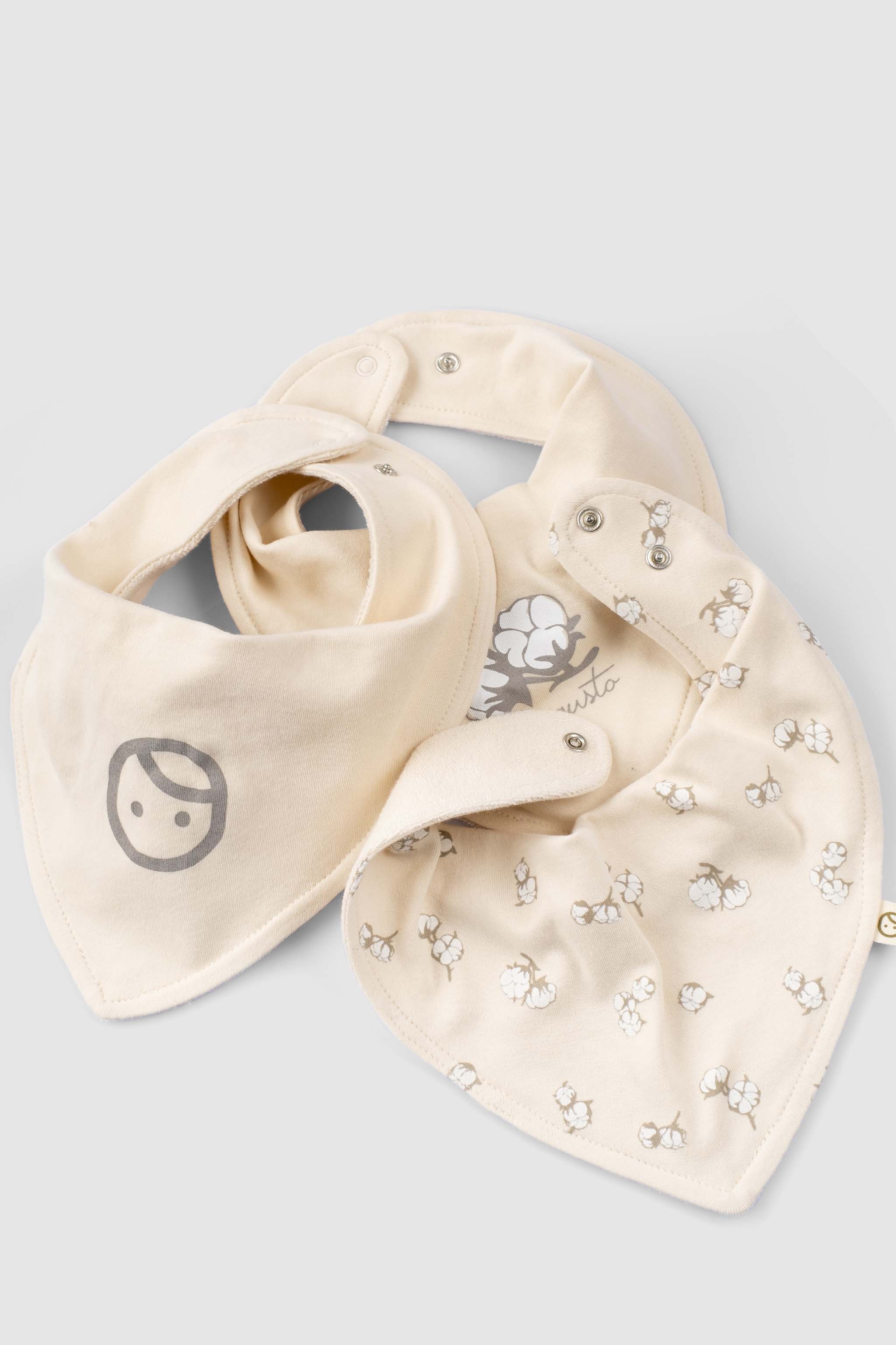 Organic Baby Bandana Bibs - Waterproof Adjustable 3-Pack (Cotton Pattern) - Little Gusto