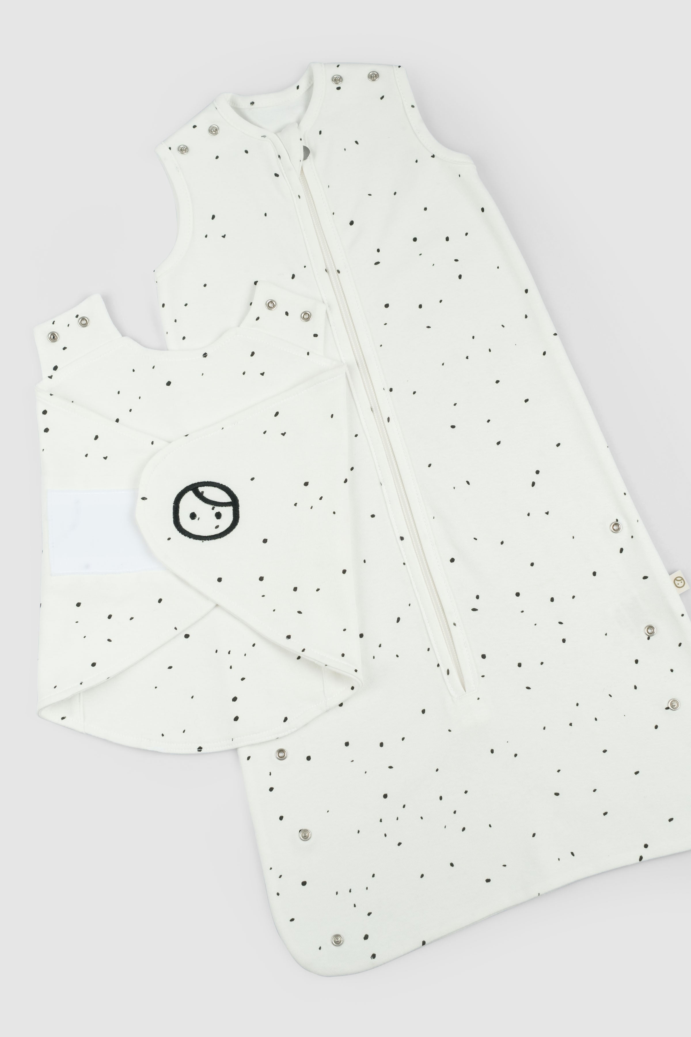 Organic Baby Sleeping Bag - Adjustable 0.5 TOG (Dots Pattern) - Little Gusto