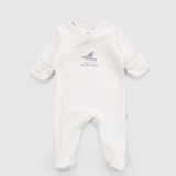 2-Pack Organic Cotton Footed Sleepsuit Set with Built-In Mittens – White